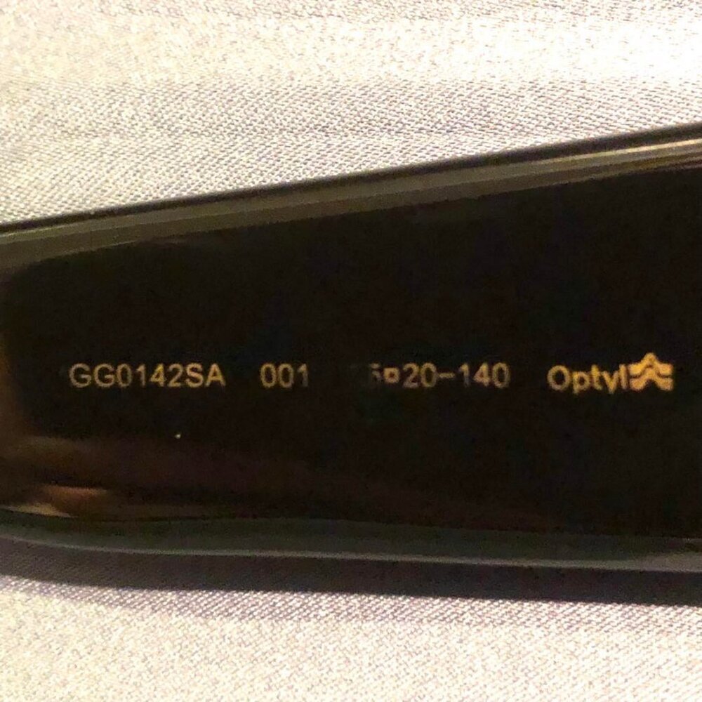 NWT GUCCI Sunglasses GG0142SA Black Square Frame Gold G Logo + Case MSRP $550 - Picture 11 of 14